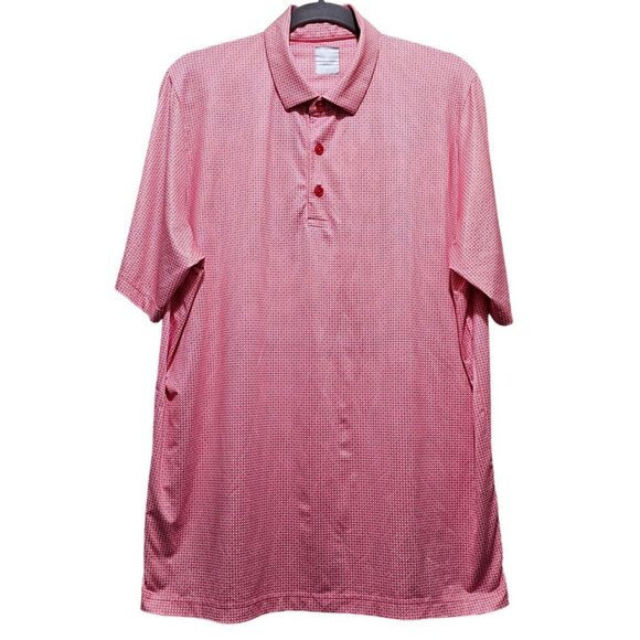 Callaway Men's Opti-Dri Pink Diamond Pattern Polo Shirt L Short Sleeve Golf Top - Picture 1 of 10